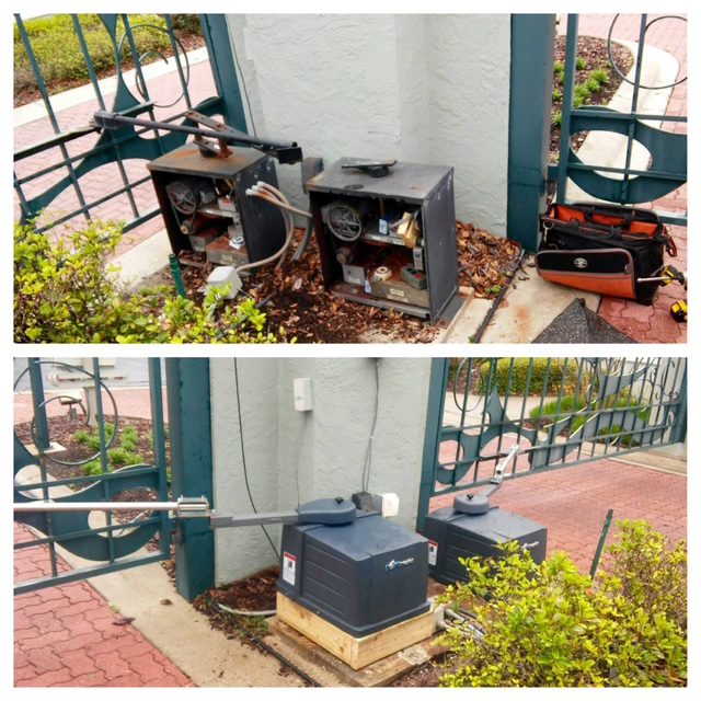 Two outdoor cooking setups with grills and stoves in garden areas.
